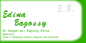 edina bagossy business card